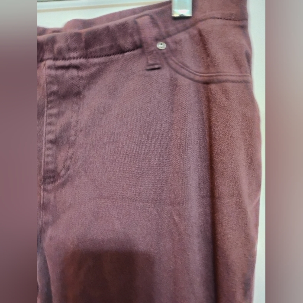 Stylish Burgundy PULL-ON Pants TIME AND TRUE XL/XG (16/18) STRETCHY Cotton-Poly - Picture 6 of 8